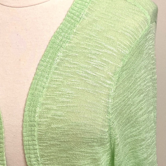 Torrid Lime Green Ribbed Knit Open Front Long Sleeve Thin Casual Cardigan SZ 3X - Picture 4 of 10
